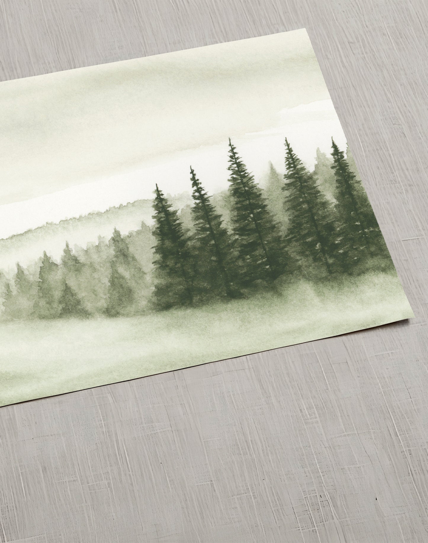 Foggy Forest Green V - Art Print