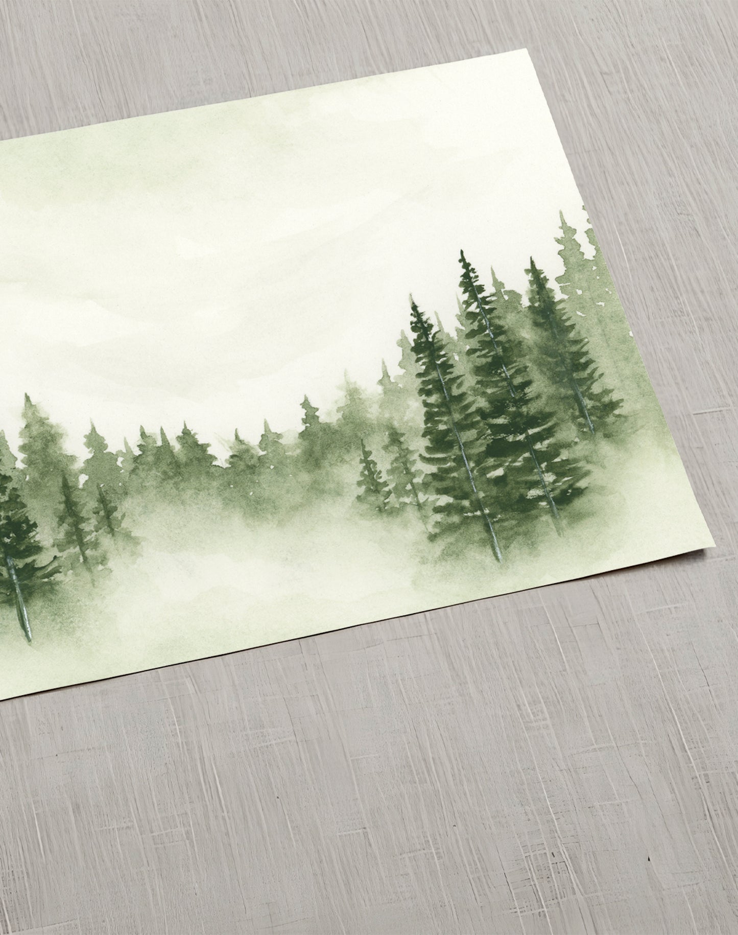 Foggy Forest Green IV - Art Print