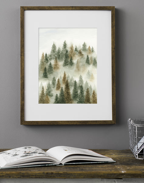 Autumn Trees Above the Fog - Art Print