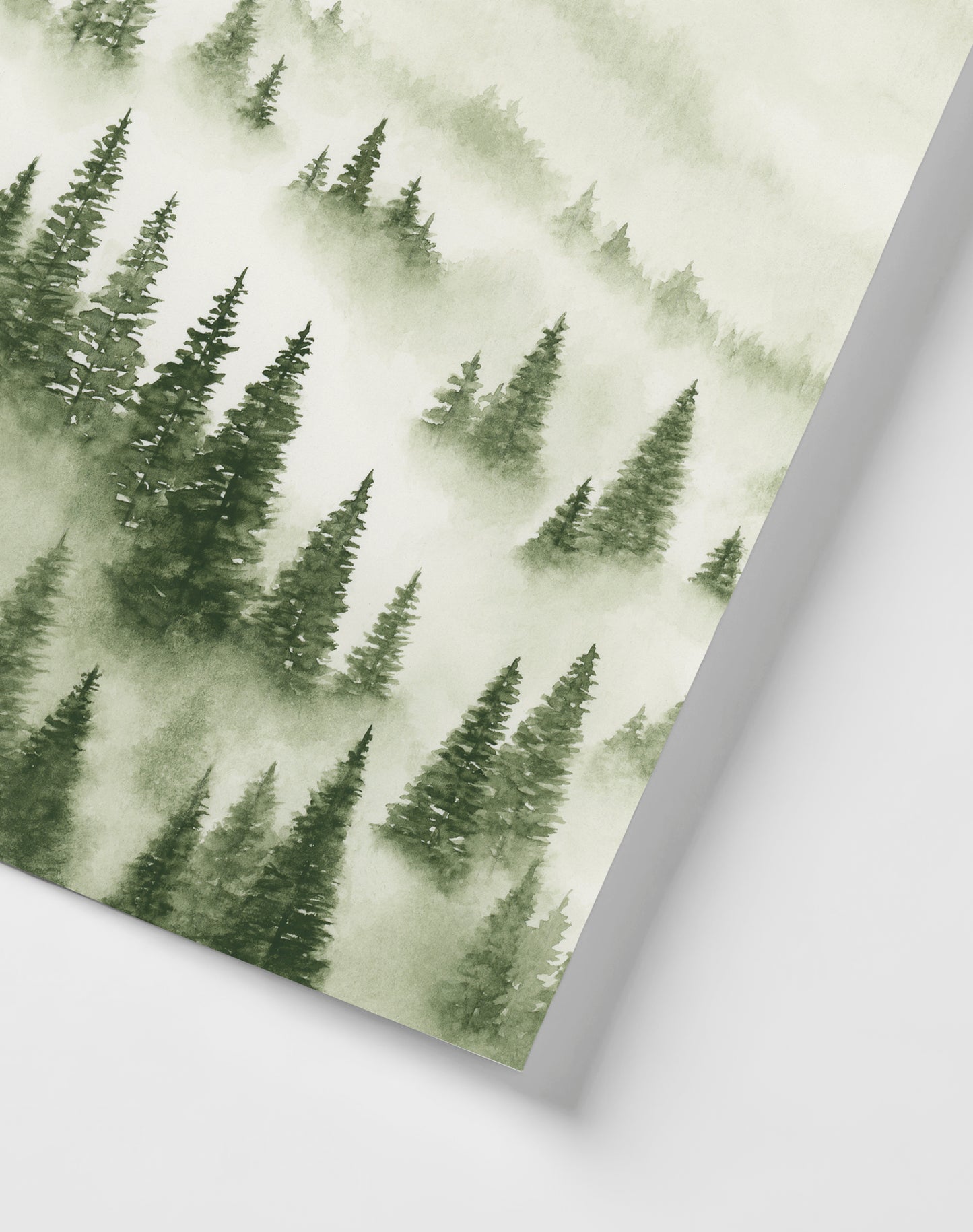 Foggy Forest Green I - Art Print