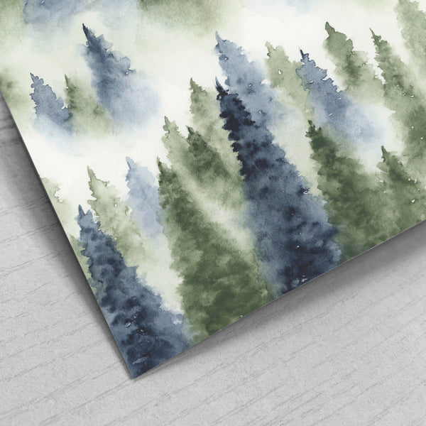Foggy Forest Blue and Green I - Original Art