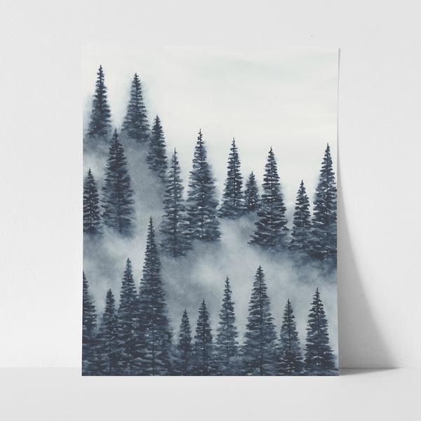 Blue Trees Above the Fog I, II, III - Art Prints Set of Three