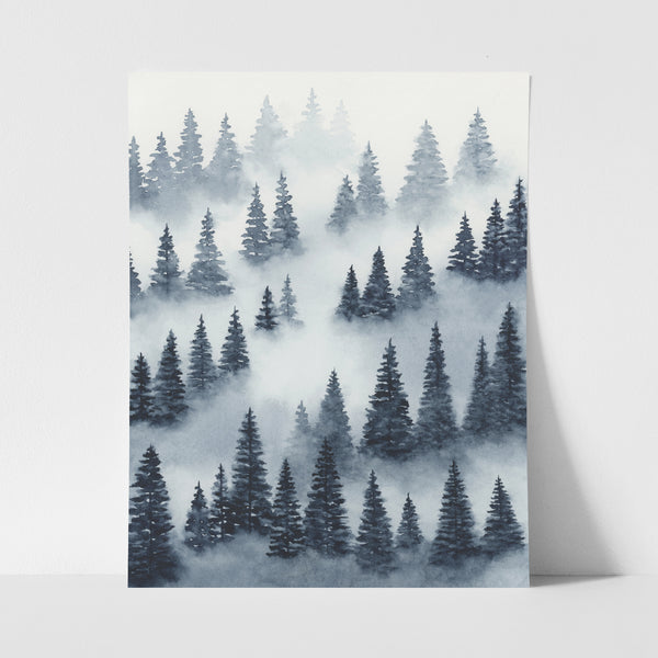 Blue Trees Above the Fog II - Art Print