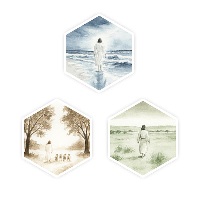 Jesus Sticker - Hexagon