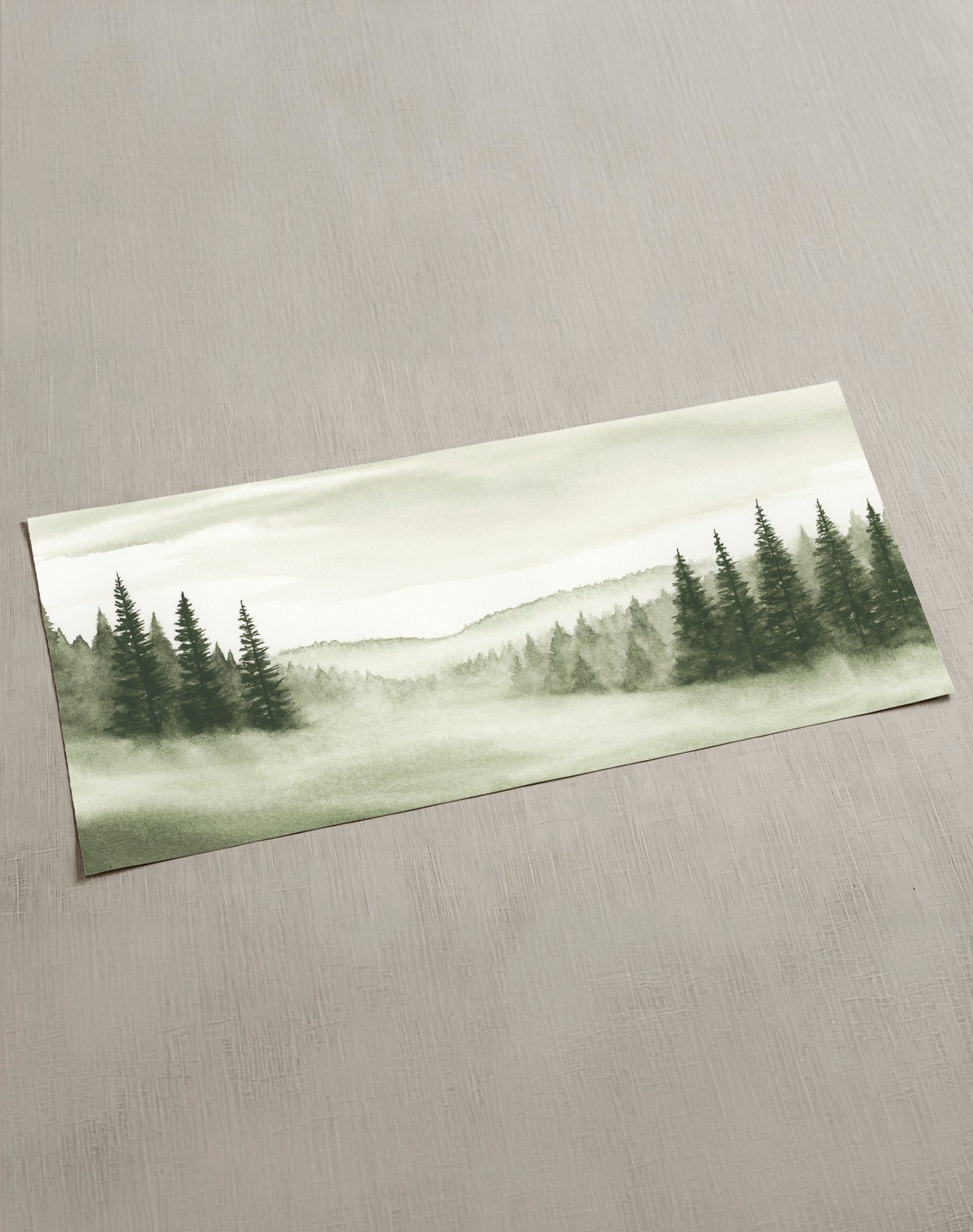 Foggy Forest Green V - Art Print
