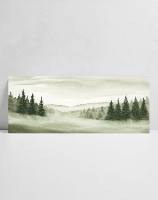 Foggy Forest Green V - Art Print