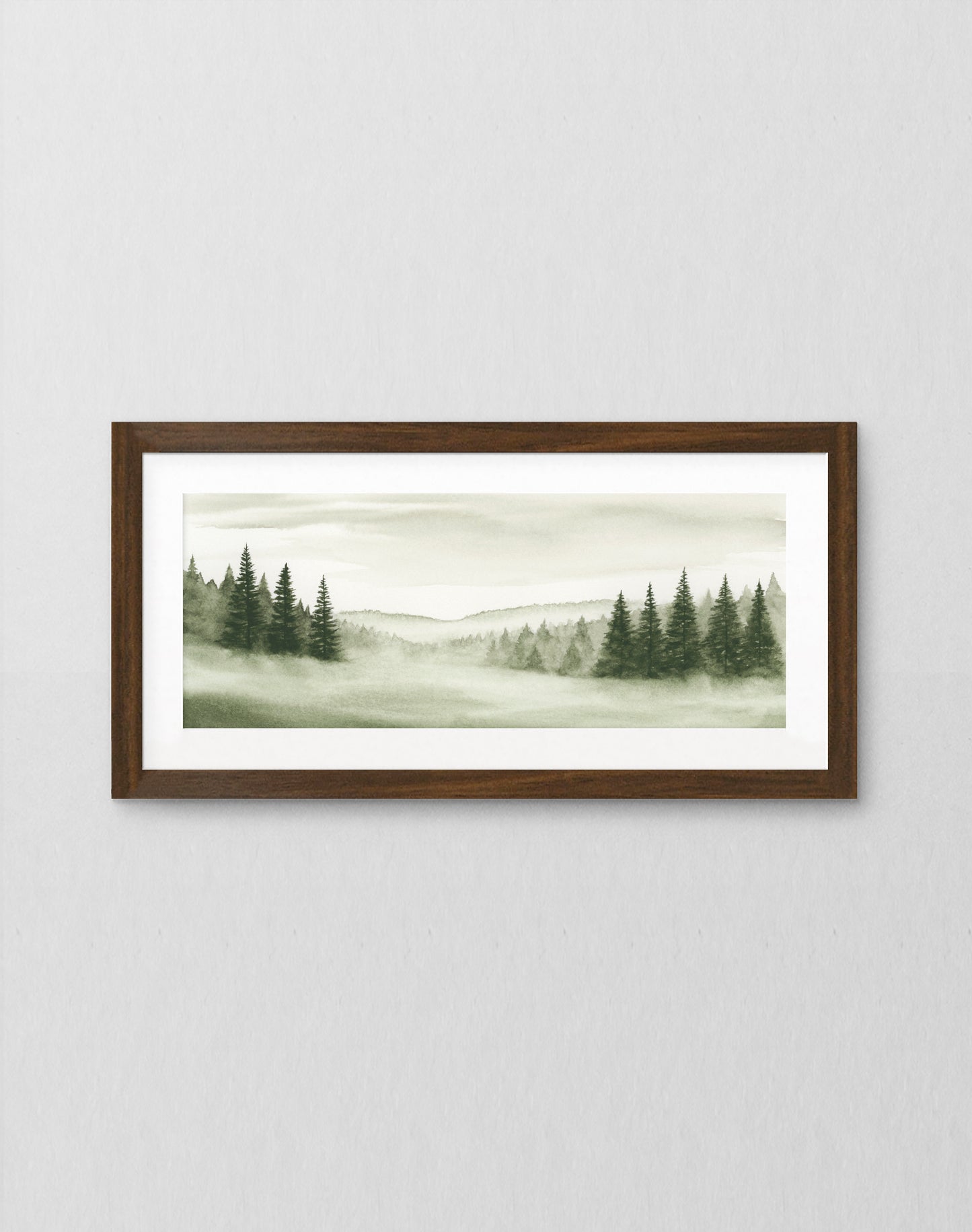 Foggy Forest Green V - Art Print