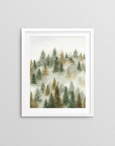 Autumn Trees Above the Fog - Art Print
