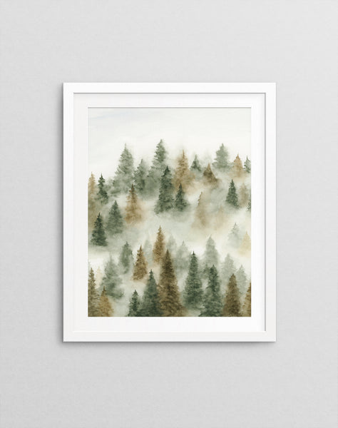 Autumn Trees Above the Fog - Art Print