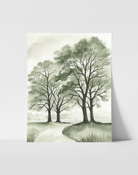 Sprawling Silence Green I - Art Print