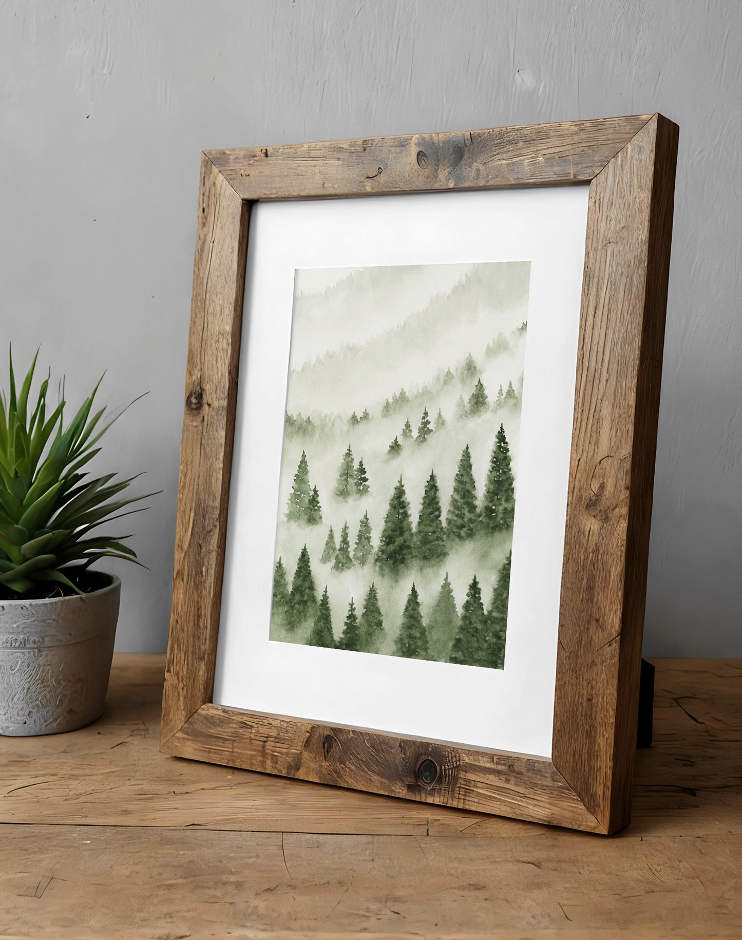Foggy Forest Green III - Art Print