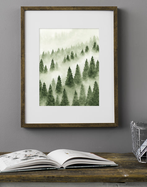 Foggy Forest Green - Art Print