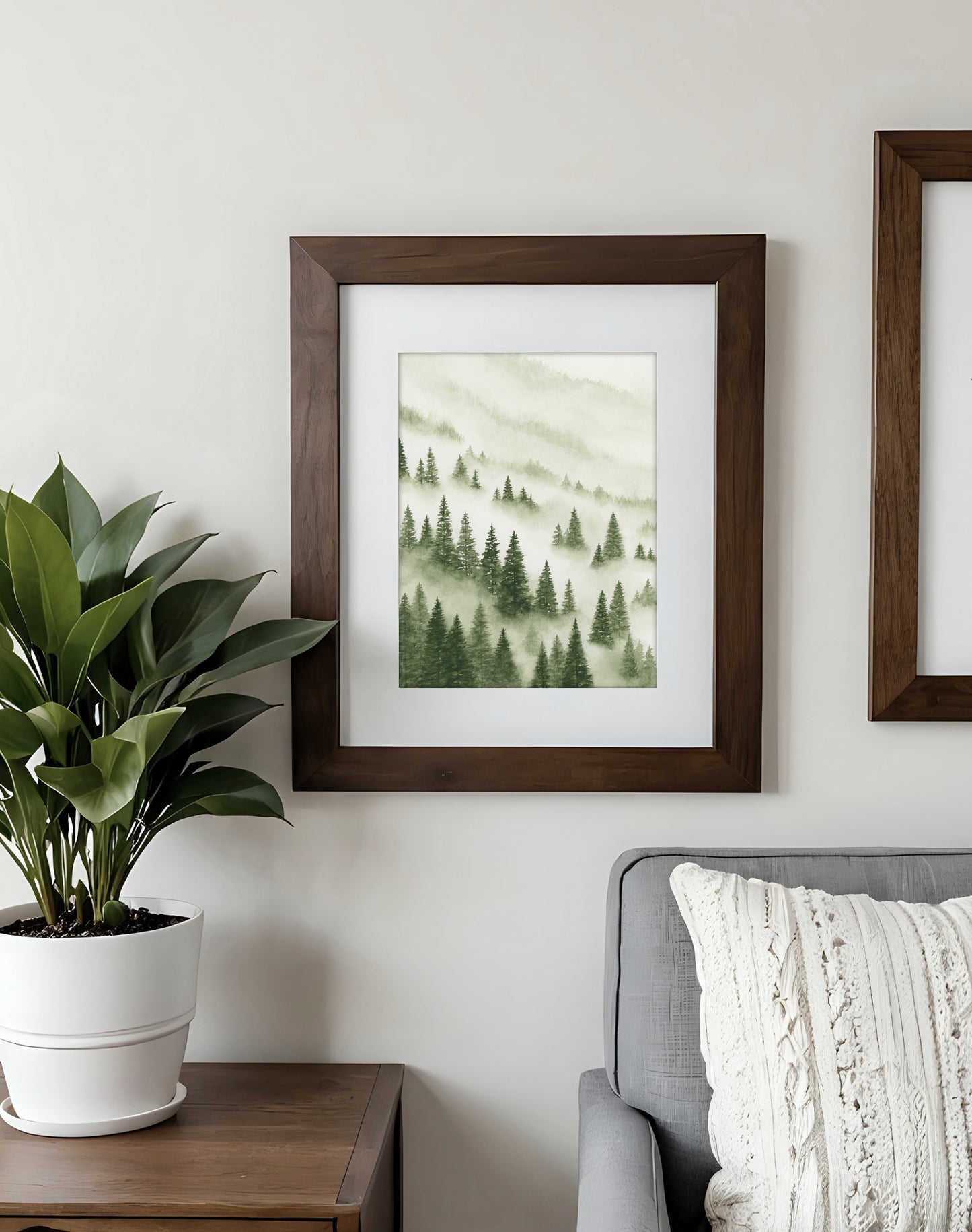 Foggy Forest Green I - Art Print