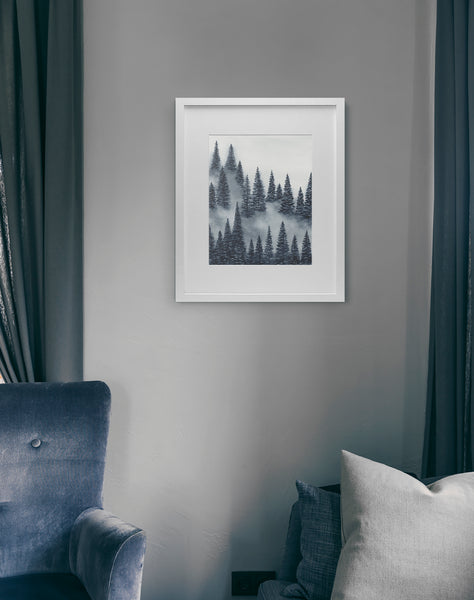 Blue Trees Above the Fog I - Art Print