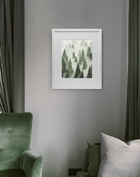Green Trees Above the Fog II - Art Print