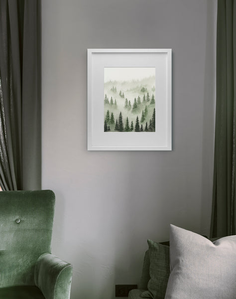 Green Trees Above the Fog III - Art Print