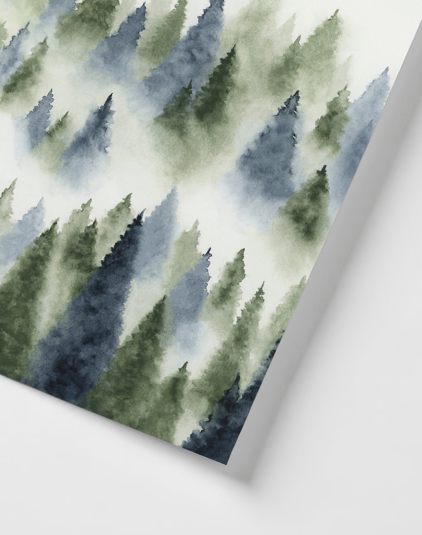 Foggy Forest - Blue & Green - Art Print