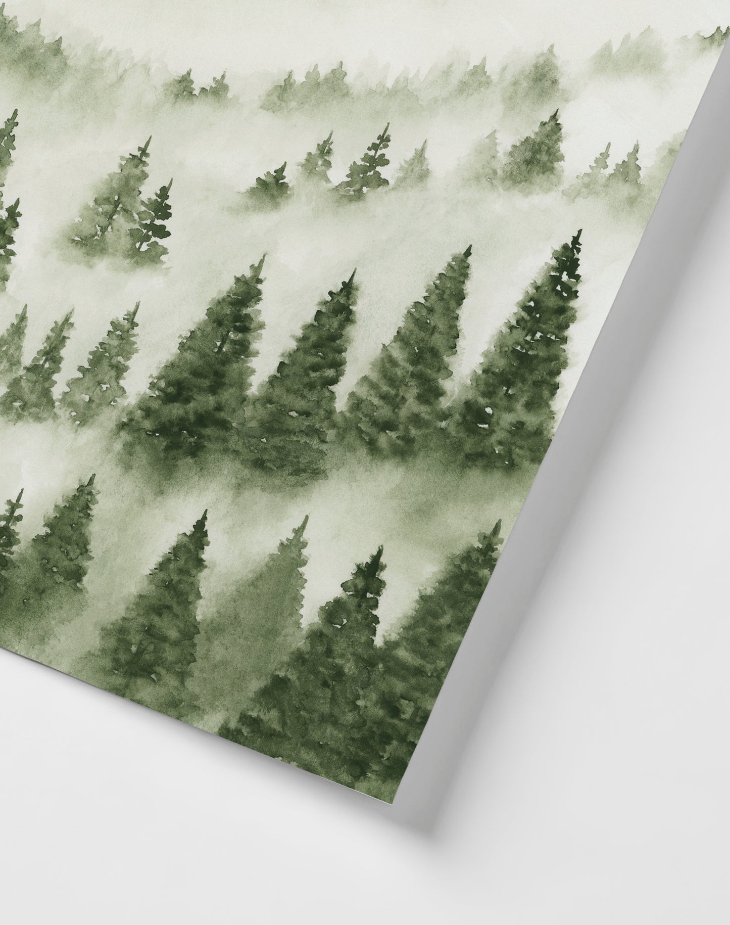 Foggy Forest Green III - Art Print