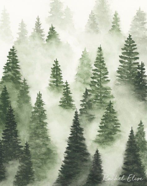 Green Trees Above the Fog II - Art Print