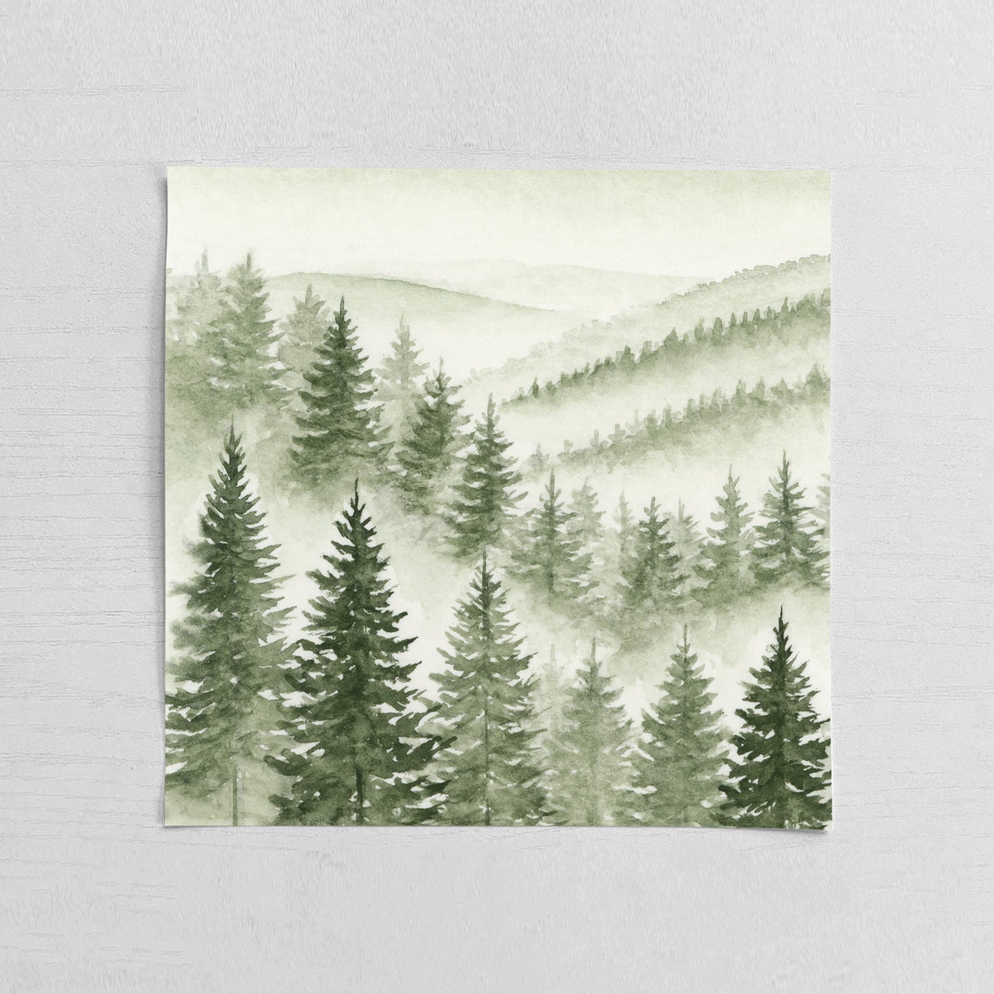 Green Foggy Forest I - Mini