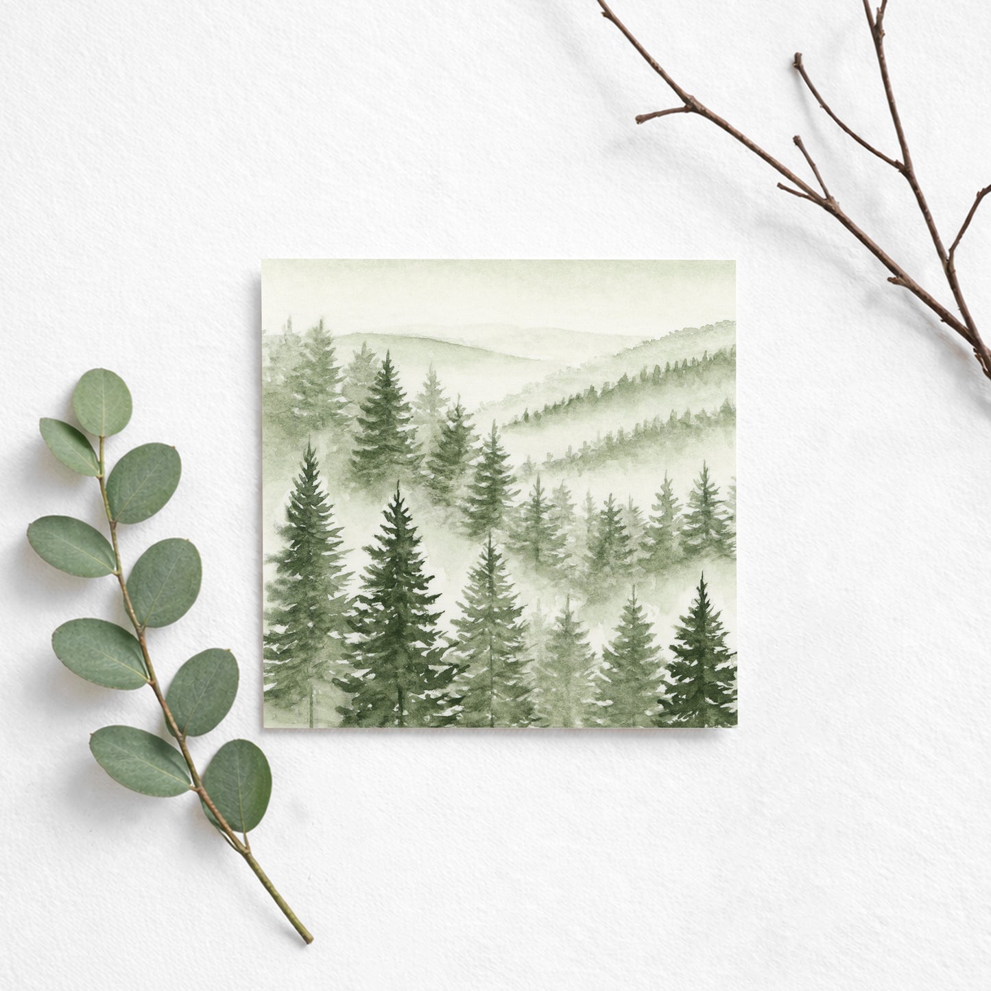 Green Foggy Forest I - Mini