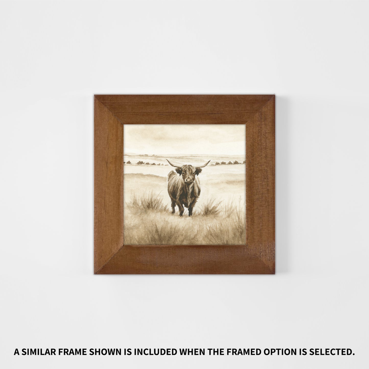 Brown Highland Cow I - Mini