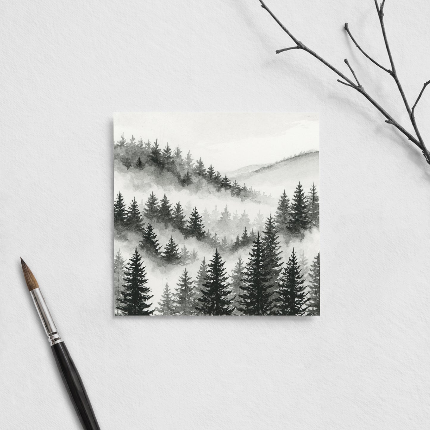 Black Foggy Forest I - Mini