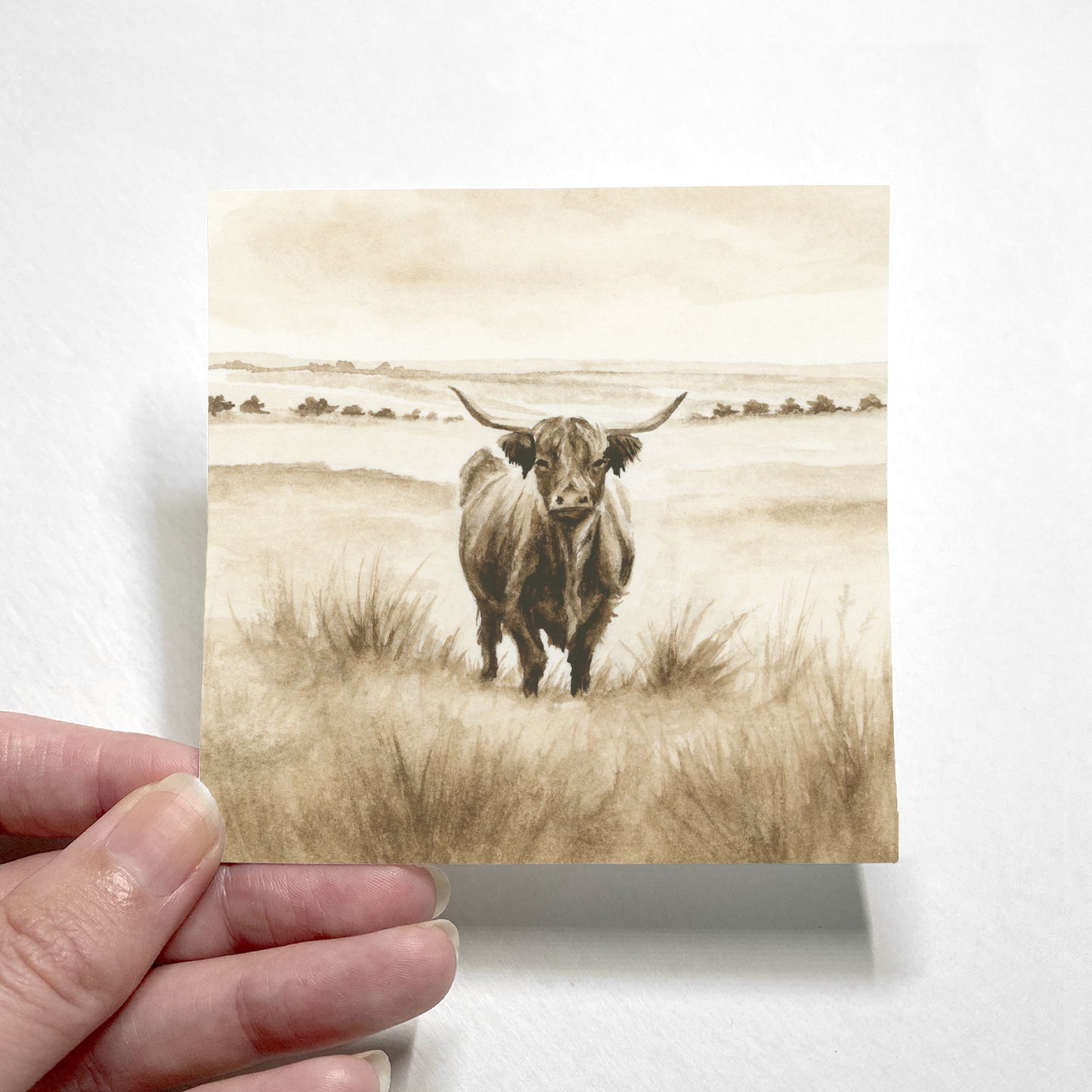 Brown Highland Cow I - Mini