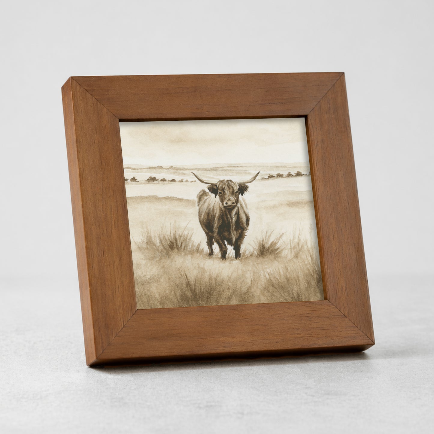 Brown Highland Cow I - Mini