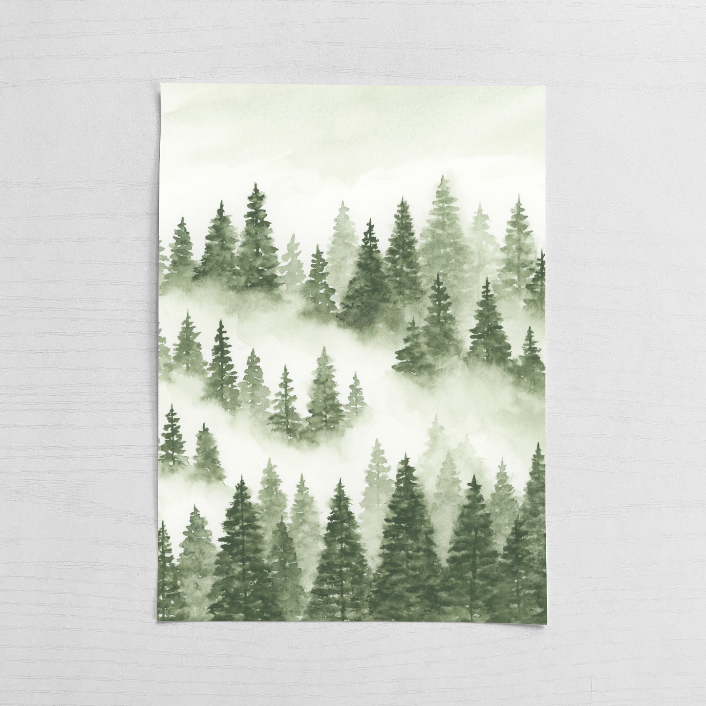 Foggy Forest Green II - Original Art