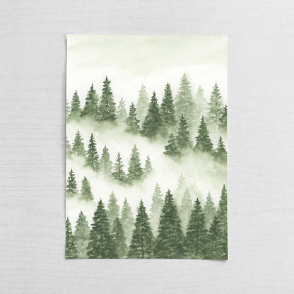 Foggy Forest Green II