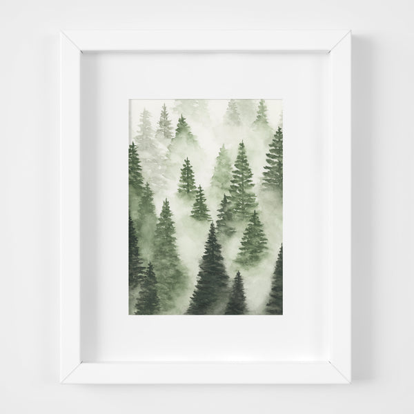 Green Trees Above The Fog II - Original Art