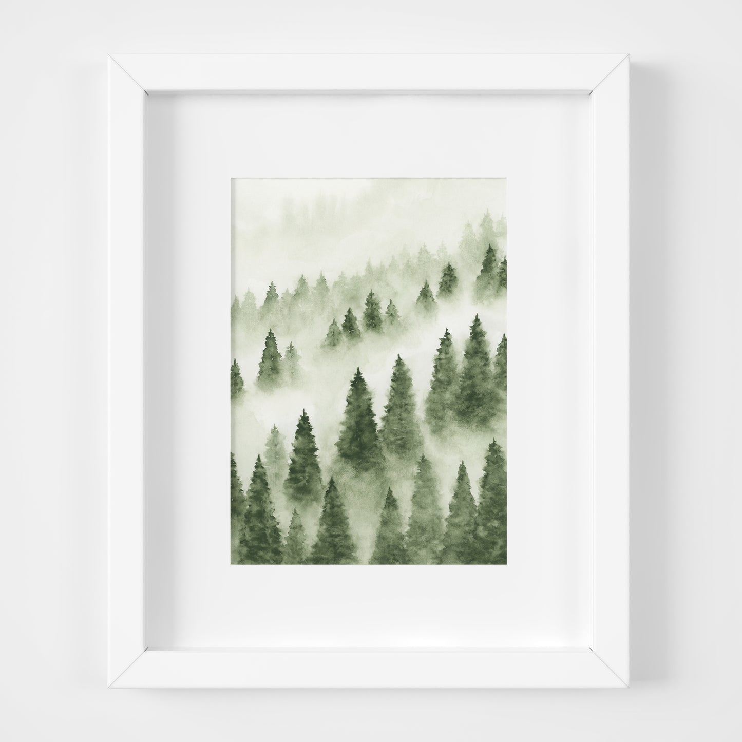 Foggy Forest Green III - Original Art