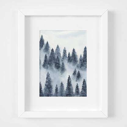 Foggy Forest Blue I - Original Art