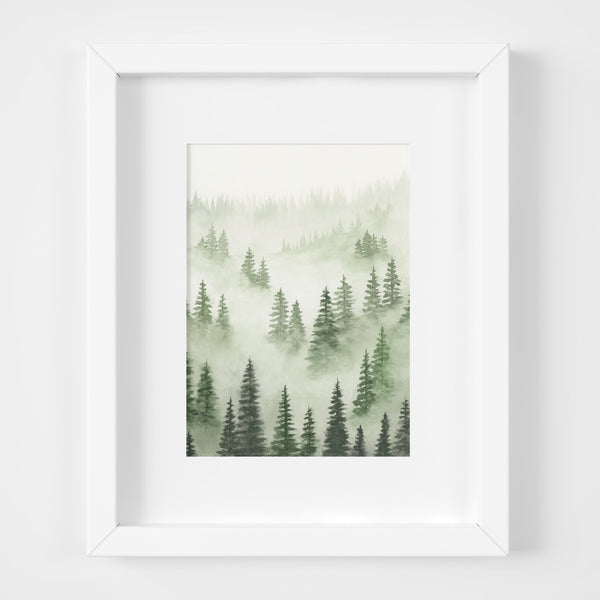 Green Trees Above The Fog III - Original Art
