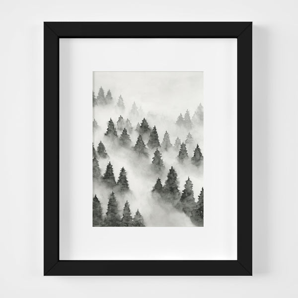 Foggy Forest Black - Original Art
