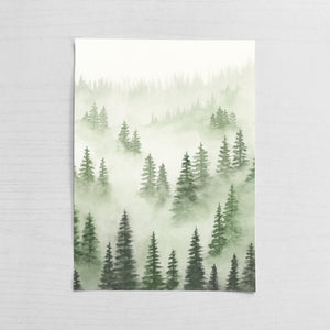 Green Trees Above The Fog III - Original Art