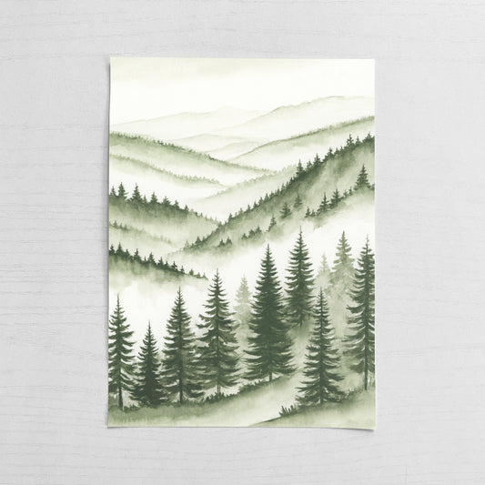 Foggy Forest Green VIII - Original Art
