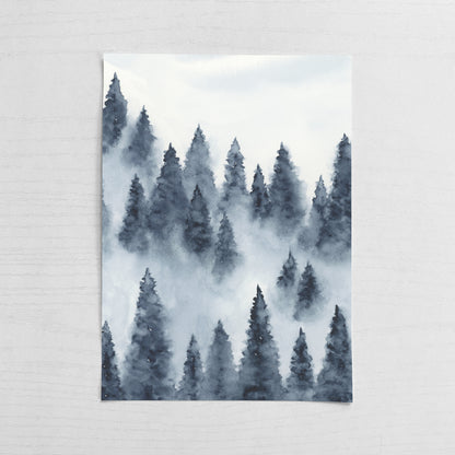 Foggy Forest Blue I - Original Art
