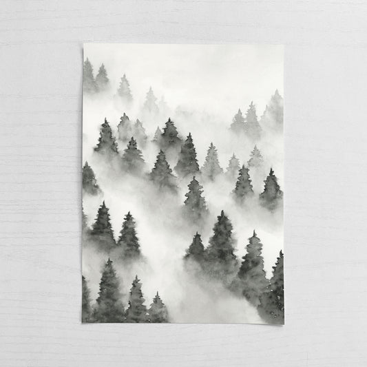 Foggy Forest Black - Original Art