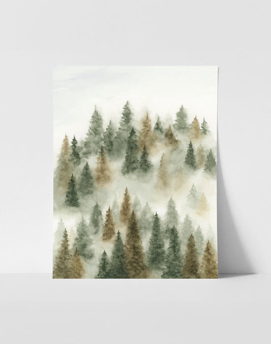 Autumn Trees Above the Fog - Art Print