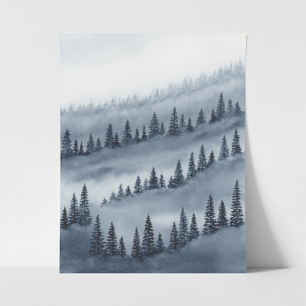 Blue Trees Above the Fog III - Art Print