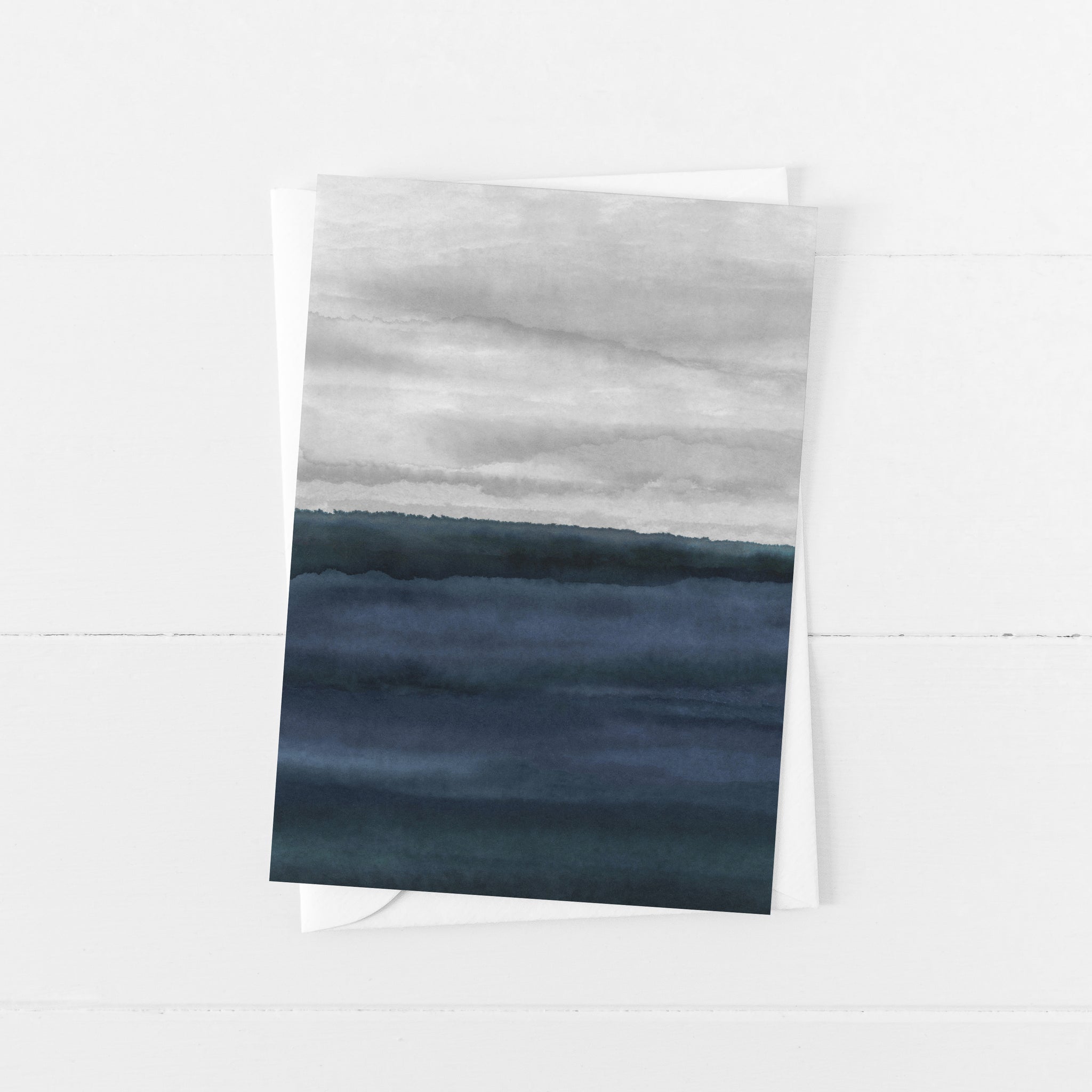 Cloudy Blue Water I - Greeting Card