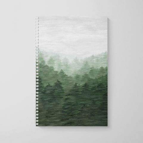 Spiral Notebook - Green Foggy Forest