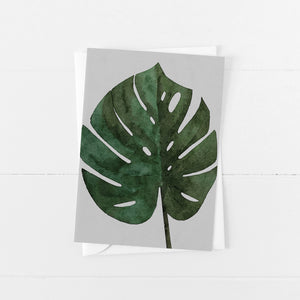 Monstera Leaf Green - Greeting Card
