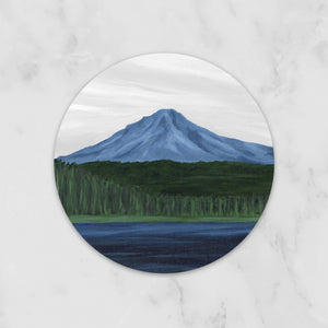 Trillium Lake Mt Hood - Circle Sticker