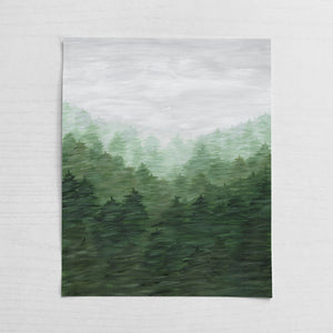 Green Foggy Trees - Original Art