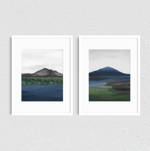 Bachelor & Broken Top - Art Prints Set of Two