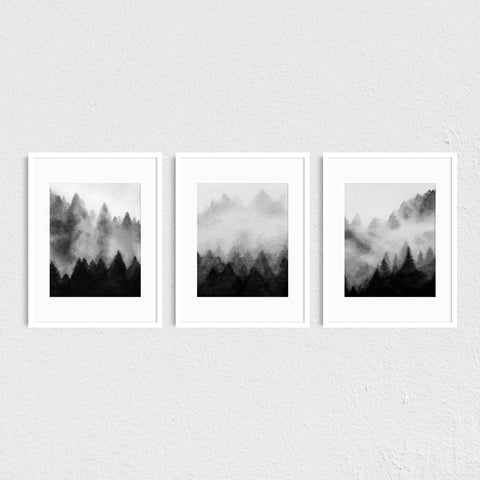 Foggy Forest - Art Prints Set of Three